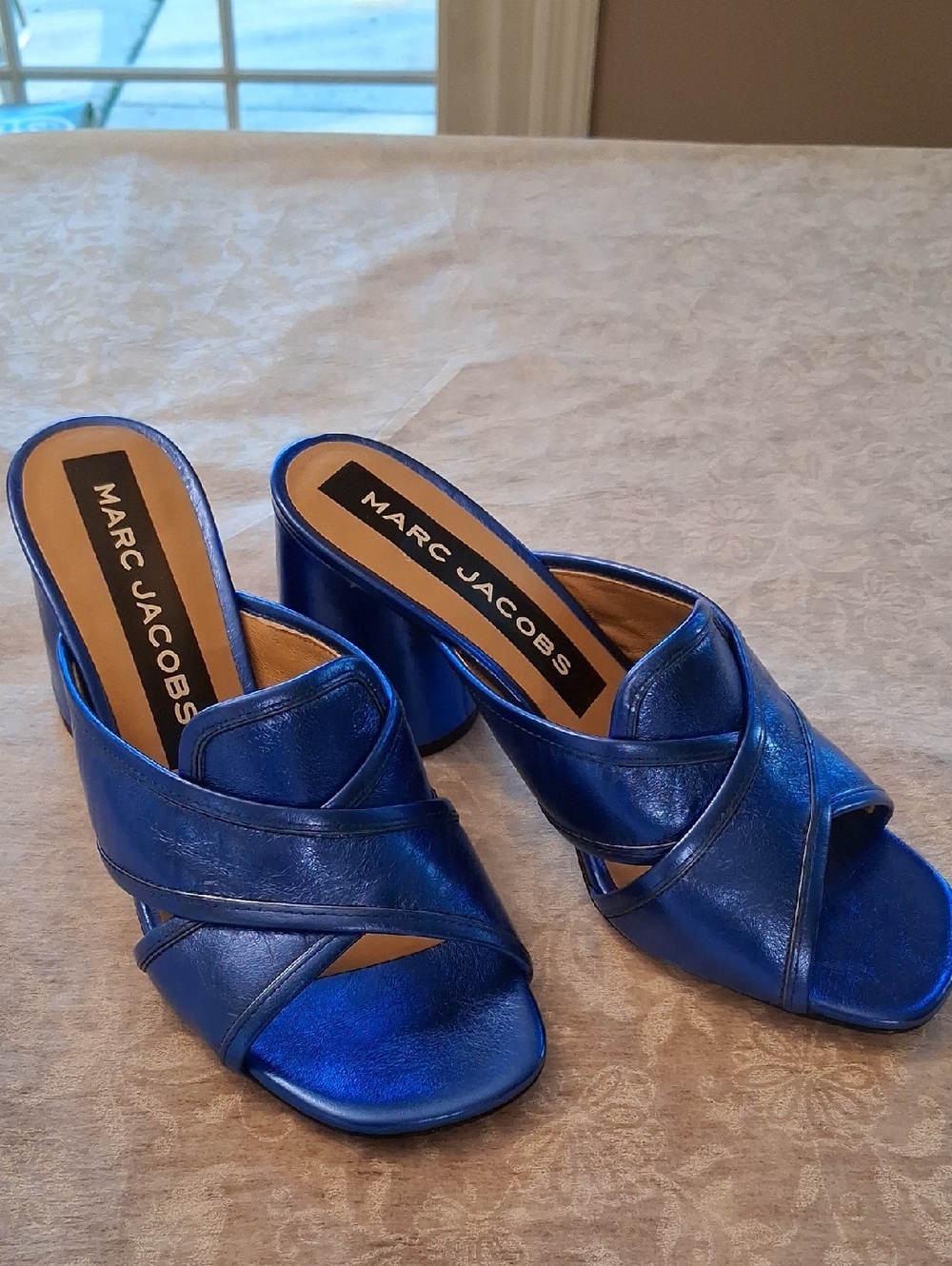 Marc Jacobs Cobalt Blue Aurora Mule Size 38 EU US 8